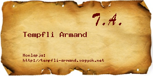 Tempfli Armand névjegykártya